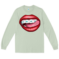 Matcha Lips Dental Braces Long Sleeve Tee - Artiststas