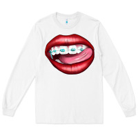 White Lips Dental Braces Long Sleeve Tee - Artiststas