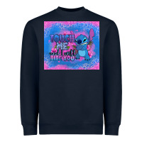 Navy touch me and i will bite you stitch Heavyweight Sweatshirt - Zillion Design Studio