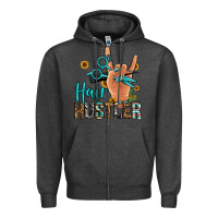 Charcoal Heather hair hustler Zipper Hoodie - Jasminsmagicworld