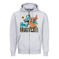 Heather Grey hair hustler Zipper Hoodie - Jasminsmagicworld