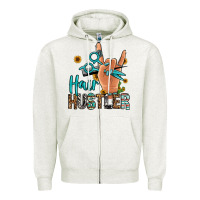 Oatmeal Heather hair hustler Zipper Hoodie - Jasminsmagicworld
