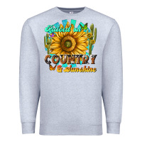 Heather Grey raised on country  sunshine Premium Sweatshirt - NancyCooperArtShop