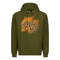 Army Green leopard glitter patch Premium Hoodie - AdoDesignShop