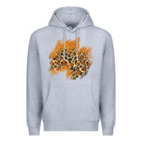 Heather Grey leopard glitter patch Premium Hoodie - AdoDesignShop
