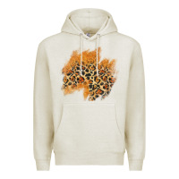 Oatmeal Heather leopard glitter patch Premium Hoodie - AdoDesignShop