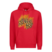 Red leopard glitter patch Premium Hoodie - AdoDesignShop