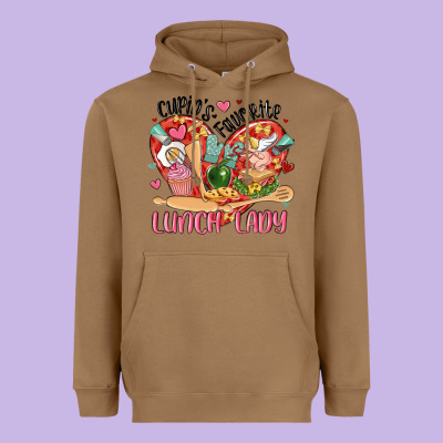 Cupids Favorite Lunch Lady Heavyweight Hoodie Designed By Maliassmallbusiness