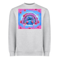 Heather Grey stitch rainbow Heavyweight Sweatshirt - Zillion Design Studio