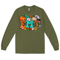 Army Green emt with fall Long Sleeve Tee - AdoDesignShop