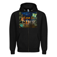 Black born to camp Zipper Hoodie - NancyCooperArtShop