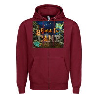 Burgundy born to camp Zipper Hoodie - NancyCooperArtShop