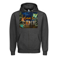 Charcoal Heather born to camp Zipper Hoodie - NancyCooperArtShop