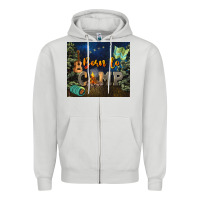 Dove Grey born to camp Zipper Hoodie - NancyCooperArtShop