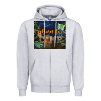 Heather Grey born to camp Zipper Hoodie - NancyCooperArtShop