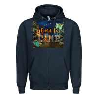 Navy born to camp Zipper Hoodie - NancyCooperArtShop