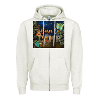 Oatmeal Heather born to camp Zipper Hoodie - NancyCooperArtShop
