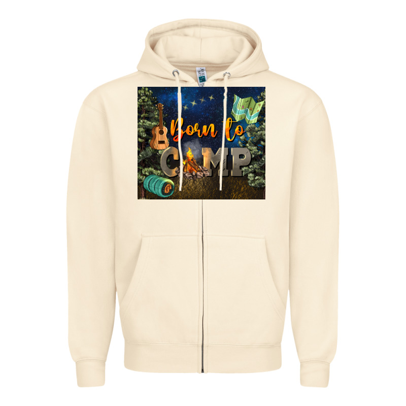 Born To Camp Zipper Hoodie by NancyCooperArtShop | Teevron