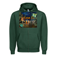 Sports Green born to camp Zipper Hoodie - NancyCooperArtShop