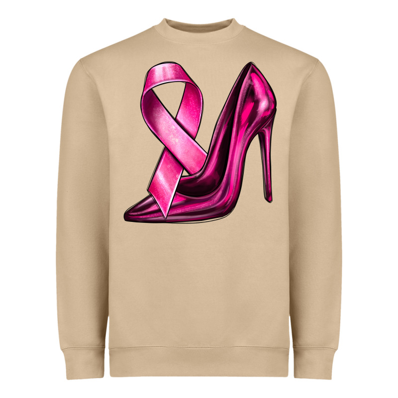 Breast Cancer Ribbon And Heels Heavyweight Sweatshirt by texasbilliewilder | Teevron