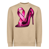 Mushroom Breast Cancer Ribbon and Heels Heavyweight Sweatshirt - texasbilliewilder
