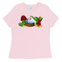 Bubblegum Pink joy for christmas with snowman Ladies Tee - AdoDesignShop
