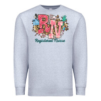 Heather Grey rn registered nurse western Premium Sweatshirt - NancyCooperArtShop
