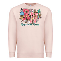 Pale Pink rn registered nurse western Premium Sweatshirt - NancyCooperArtShop