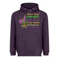Plum mardi gras parades beads french quarter beignets k Heavyweight Hoodie - MaliasSmallBusiness