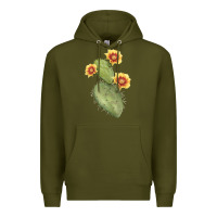 Army Green Opuntia Phaeacantha Cactus Premium Hoodie - LillyAllenDesigns