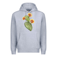 Heather Grey Opuntia Phaeacantha Cactus Premium Hoodie - LillyAllenDesigns