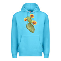 Ocean Blue Opuntia Phaeacantha Cactus Premium Hoodie - LillyAllenDesigns