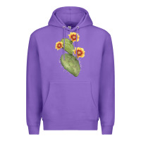 Purple Opuntia Phaeacantha Cactus Premium Hoodie - LillyAllenDesigns