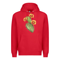 Red Opuntia Phaeacantha Cactus Premium Hoodie - LillyAllenDesigns
