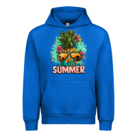 Cobalt Hello summer pineapple Urban Hoodie - NancyCooperArtShop