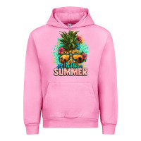 Fuchsia Pink Hello summer pineapple Urban Hoodie - NancyCooperArtShop