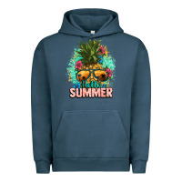 Pigment Midnight Navy Hello summer pineapple Urban Hoodie - NancyCooperArtShop
