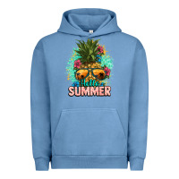 Pigment Pebble Blue Hello summer pineapple Urban Hoodie - NancyCooperArtShop