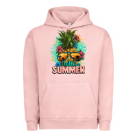 Pigment Salmon Hello summer pineapple Urban Hoodie - NancyCooperArtShop