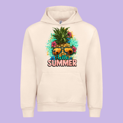 Hello Summer Pineapple Urban Hoodie Designed By Nancycooperartshop