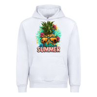 White Hello summer pineapple Urban Hoodie - NancyCooperArtShop