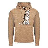 Vintage Coffee husky Vintage Hoodie - RanaPortraitStore