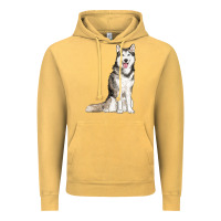 Vintage Mustard husky Vintage Hoodie - RanaPortraitStore