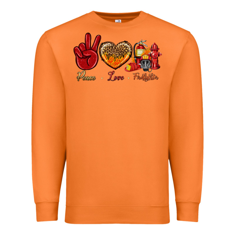 Peace Love Firefighter Premium Sweatshirt by NancyCooperArtShop | Teevron