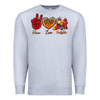 Heather Grey peace love firefighter Premium Sweatshirt - NancyCooperArtShop