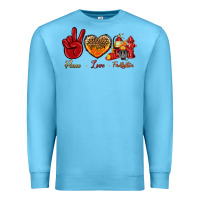 Ocean Blue peace love firefighter Premium Sweatshirt - NancyCooperArtShop