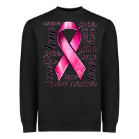 Black Breast Cancer Ribbon Hope Love Faith Heavyweight Sweatshirt - texasbilliewilder