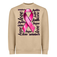 Mushroom Breast Cancer Ribbon Hope Love Faith Heavyweight Sweatshirt - texasbilliewilder