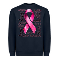 Navy Breast Cancer Ribbon Hope Love Faith Heavyweight Sweatshirt - texasbilliewilder