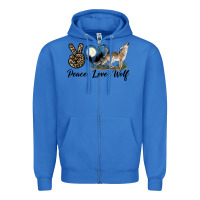 True Royal Peace Love Wolf Zipper Hoodie - LillyAllenDesigns